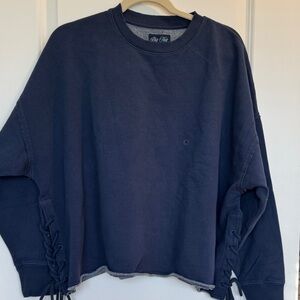 American Eagle Outfitters Navy Lace-Up Sweatshirt